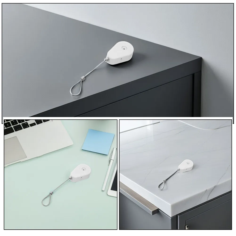 1Set Retractable Anti-Loss Cable Case Heavy-Duty Steel Wire One-Button Operation for Laptops Tablets Projectors Secure Storage