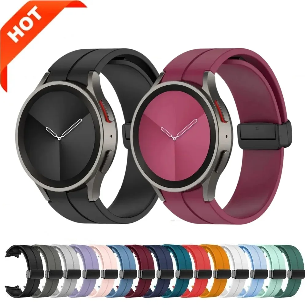 Magnetic Band For Samsung Galaxy Watch 7 6 5 4 44 40mm/5 pro 45mm Silicone 20mm Watch Strap for Huawei watch GT2 42mm Bracelet