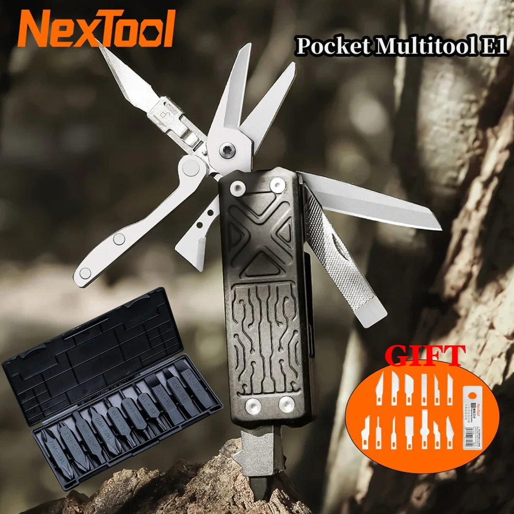 NexTool Pocket Multitool E1 10 In 1 Folding Knife Scissors Plier Saw Outdoor Hiking Camping EDC Equipment Folding Multitool New