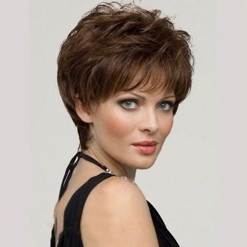 8 Inch Fashion Short Light Brown Bob Wavy Capless Wigs