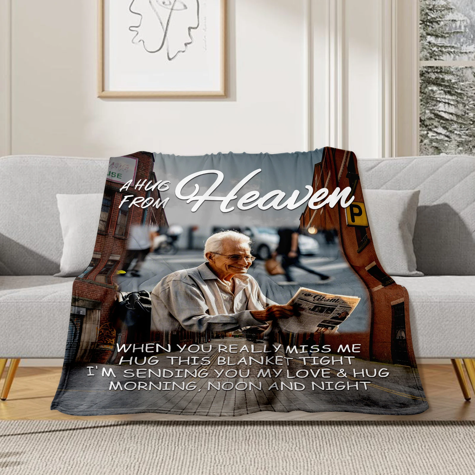 Customised Blanket with Photo Creative Tapestry For Those You Miss And Love Suitable for Valentine's Day, Birthday Gift