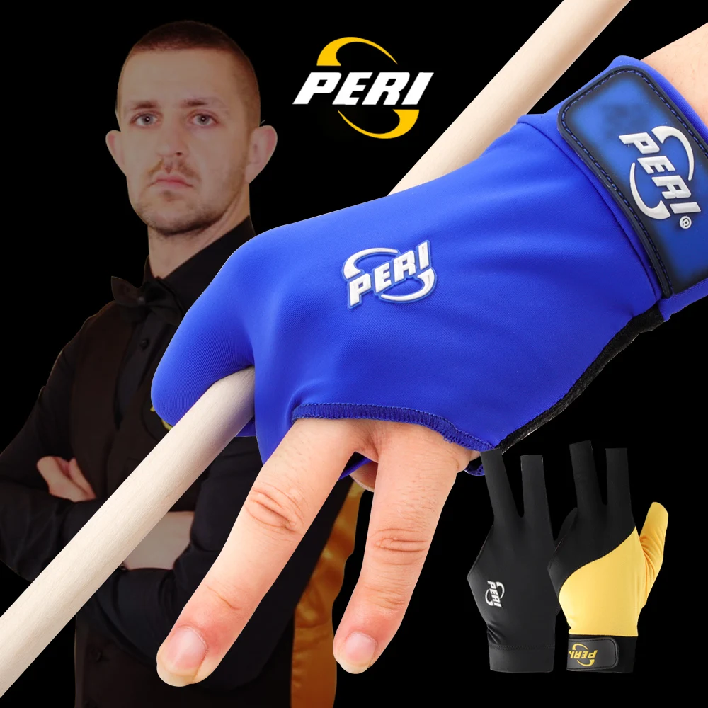 قفازات PERI الأصلية بثلاثة أصابع البلياردو جديلة مريحة ليكرا المستوردة قفازات عدم الانزلاق المهنية Blilliard الملحقات