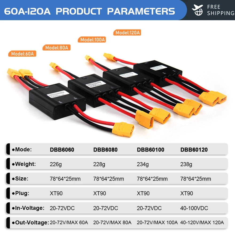 

Electric Bicycle Dual Battery Connect 20-100V 20/30/40/60/80/100/120A 20A-120A Adapte