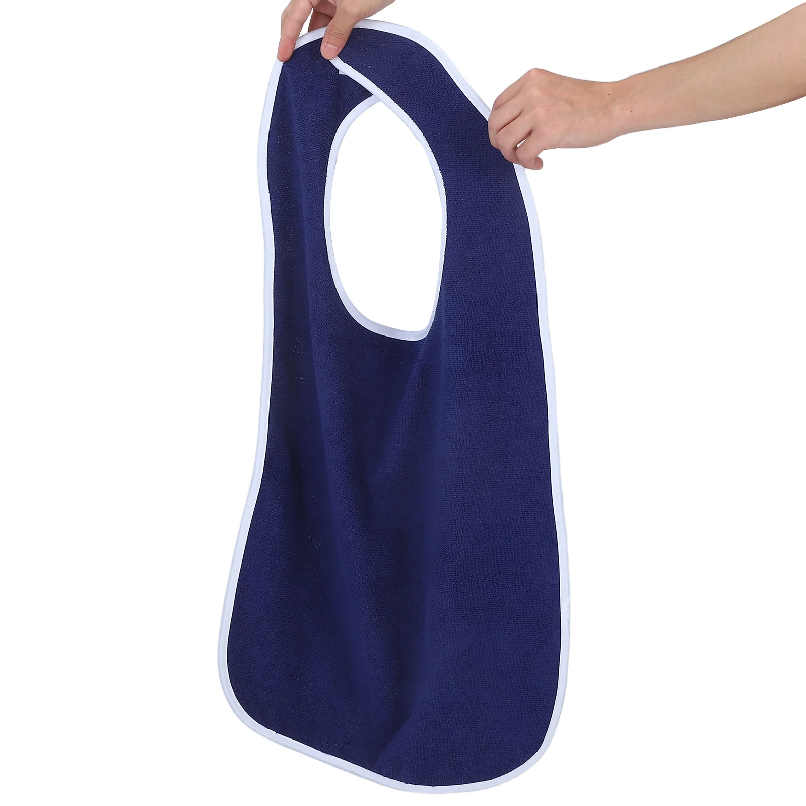 

2pcs Double-Sided Warm Adult Bibs Unisex Reusable Polyester Dining Protector For Elderly Disabled Food Catcher Washable Stain