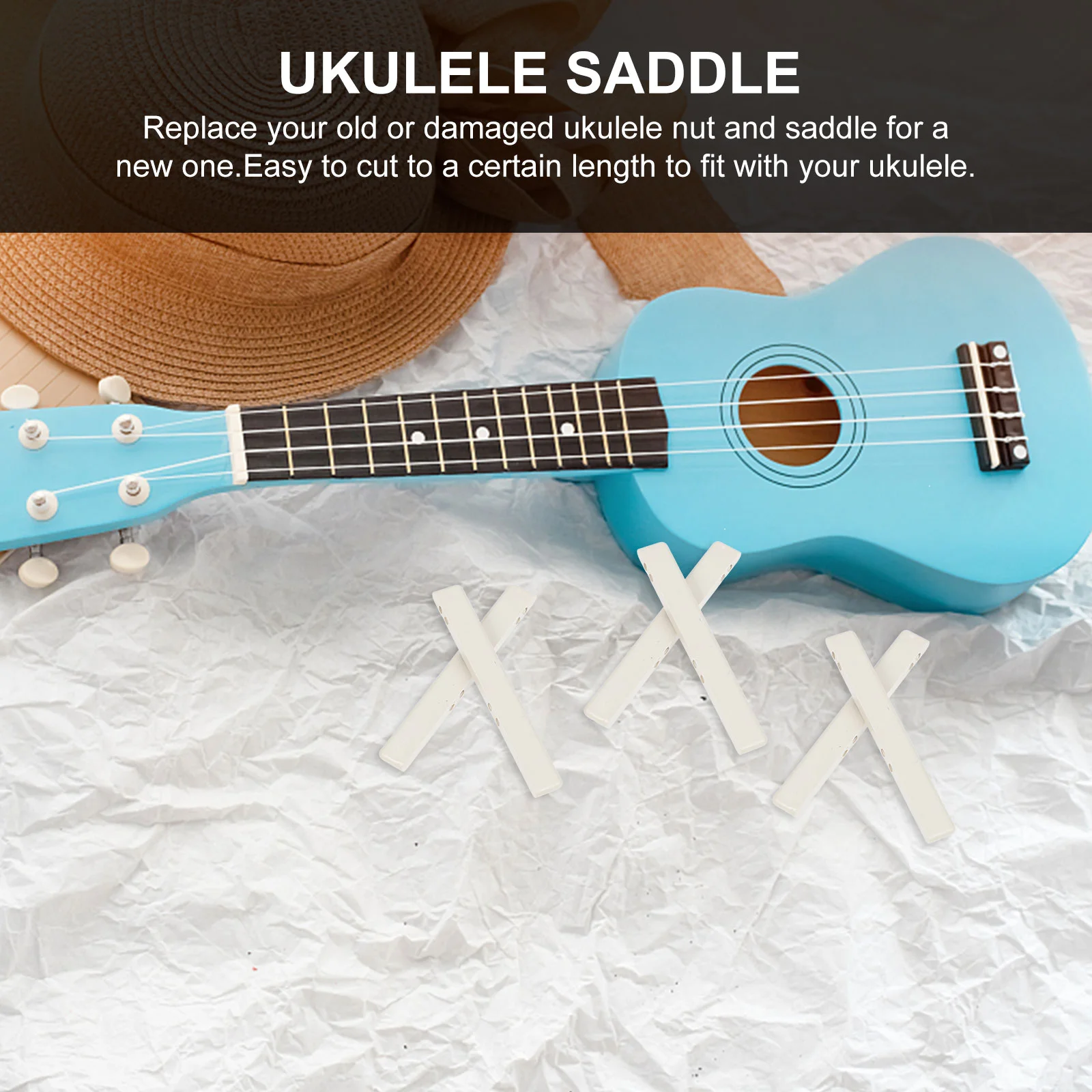 5 Pairs Replacement Bridge Saddles and Nuts for 4 Strings Ukulele ukulele saddle ukulele nut ukulele saddle and nut