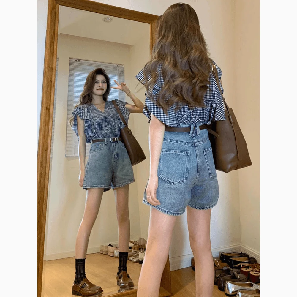 Sweet And Cool Sle Dames Zomer Cheered Irt En Wijde Pijpen Broek Set Ort Sve Ronde Ne Casual Afslankende Outfit