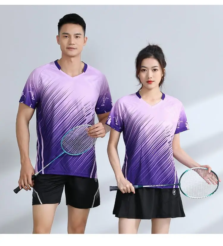 2024 Men Women Badminton T-Shirt New Table Tennis Jerseys Short Sleeve Breathable Tennis Shirt Summer Ping-pong Fitness Clothes