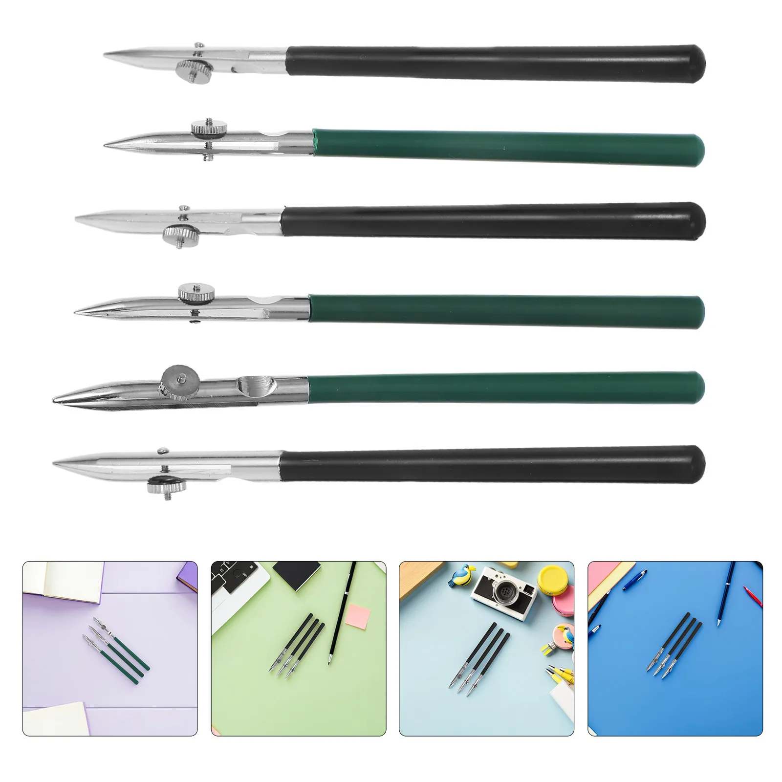 6Pcs Ruling Pen Set Precision Adjustable Nibs Straight Line Drawing Tools for Masking Fluid Cartography Technical Illustration