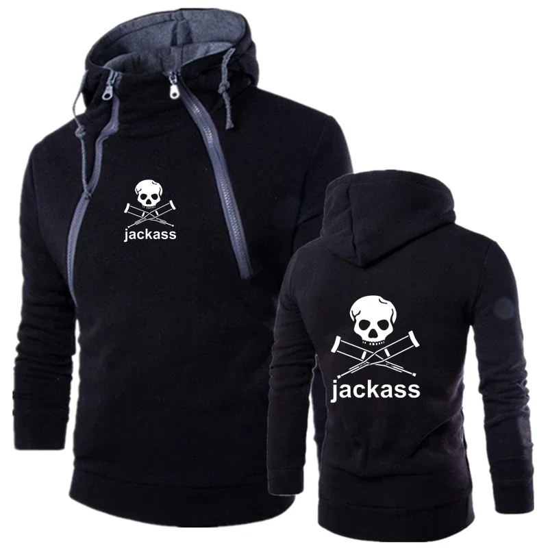 2024 New Jackass Forever Logo Printed Custom Made Cotton Warm Men Zipper Pullover Hoodie Casual Popular Hooded Man Sportswear