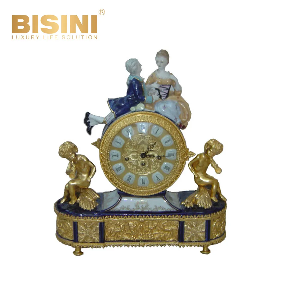 Creative French Ceramic Decoration Table Clock Exquisite High-end Villa Living Room Home Use Light Luxury Tabletop Clock
