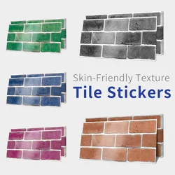 30x15cm Retro Brick Pattern Tile Sticker Self Adhesive Waterproof Kitchen Bathroom Wall Decoration PVC Wall Stickers Home Decor