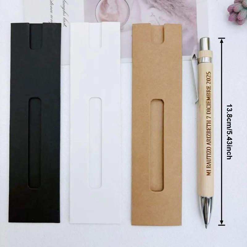 40/80 Sets personalisierte Bambus-Kugelschreiber mit Geschenkbox für Hochzeit, Verlobung, Party, Gastgeschenke, Unternehmen, Geschäftsgeschenke – Detail 2