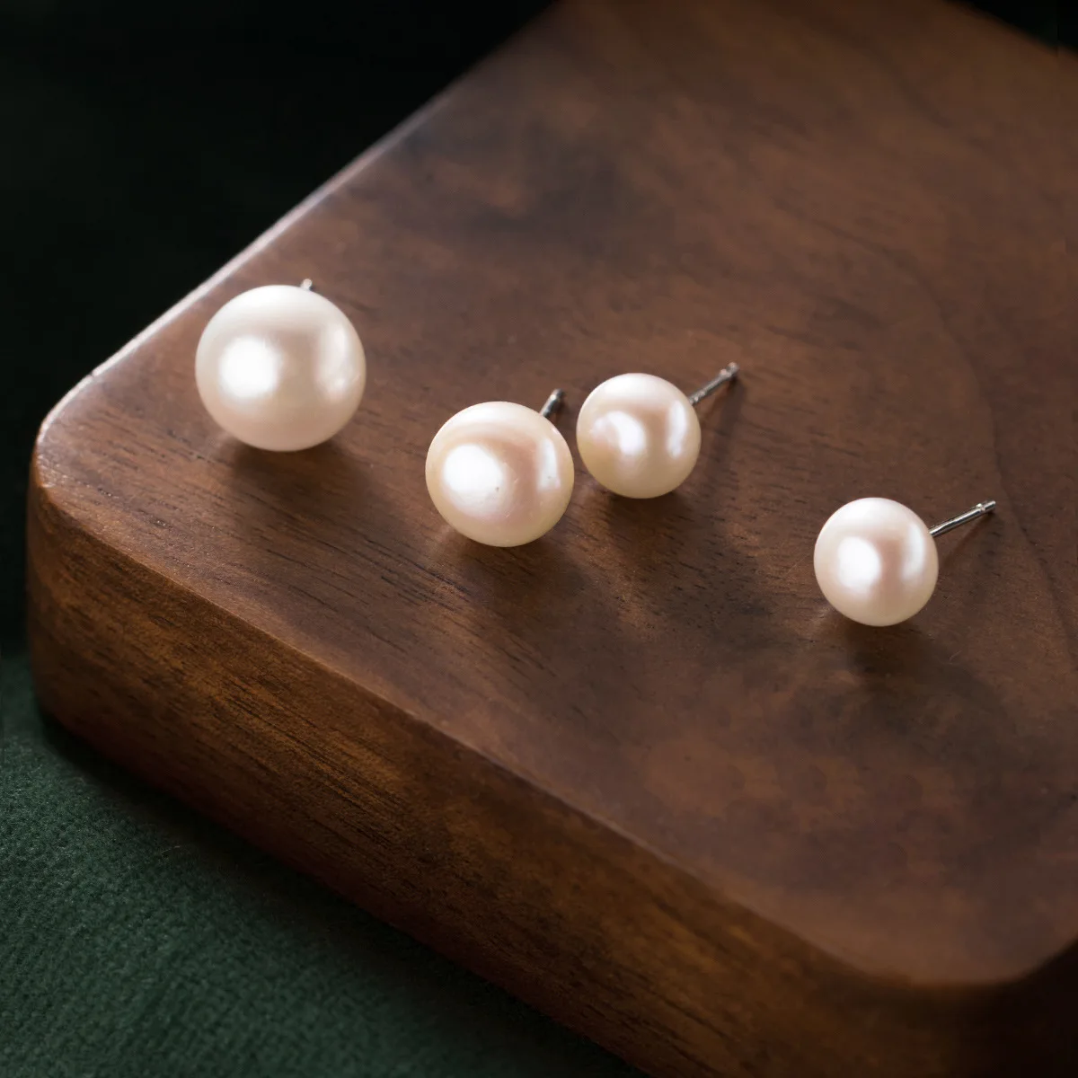 Natural Freshwater Pearls Bread Round Shape Simple Style Stud Earrings 925 Sterling Sliver Fashion Jewelry Hot Gift for Women
