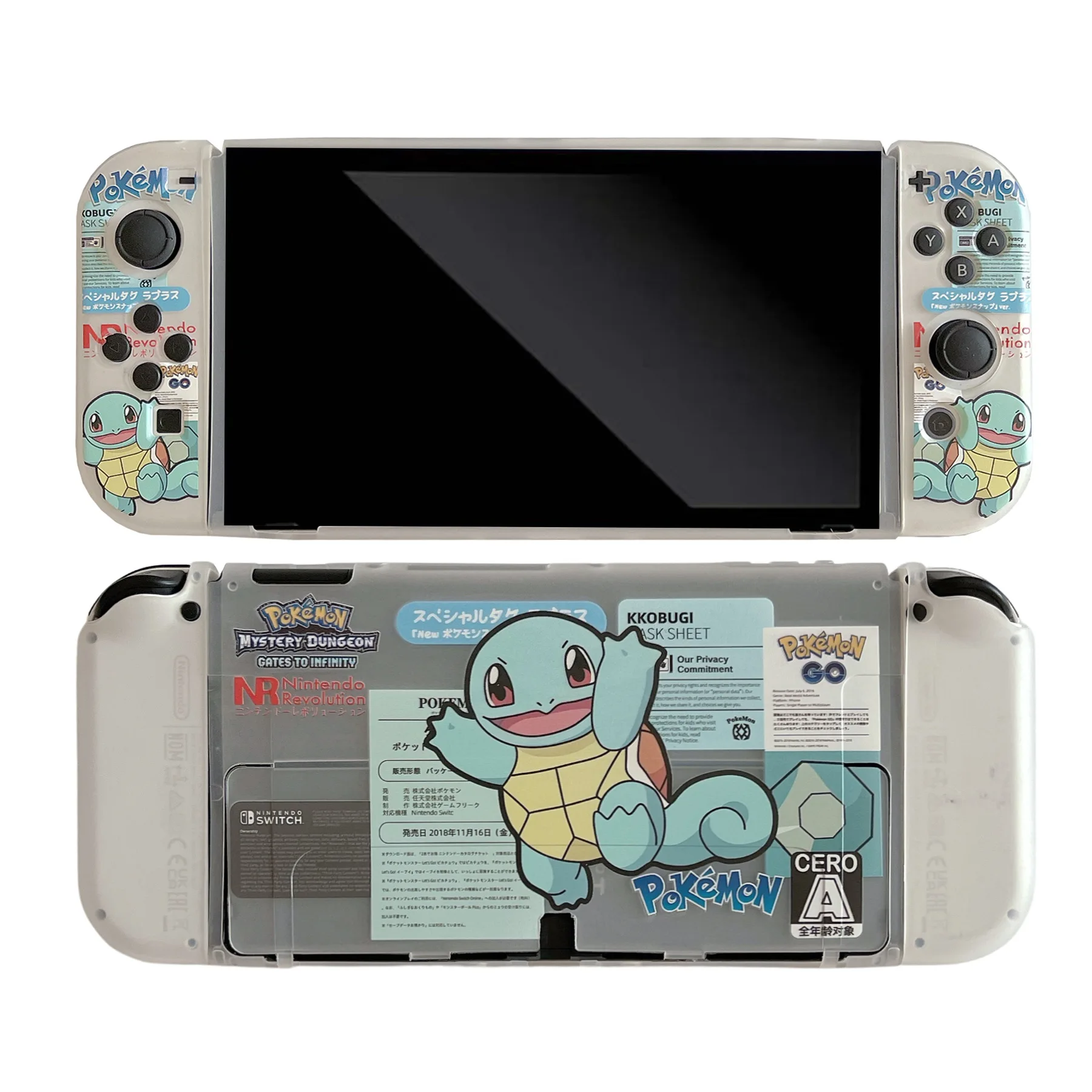 Anime Pokemon Pikachu Gengar Soft Case for Nintendo Switch OLED Game Console Controller Gaming Accessories protective Split case