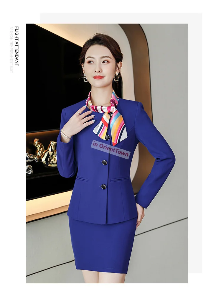 Airline Hotel Front Desk Cashier Suit Female Flight Attendant Uniform Aviation Corporation Stewardess Catering Work Clothes