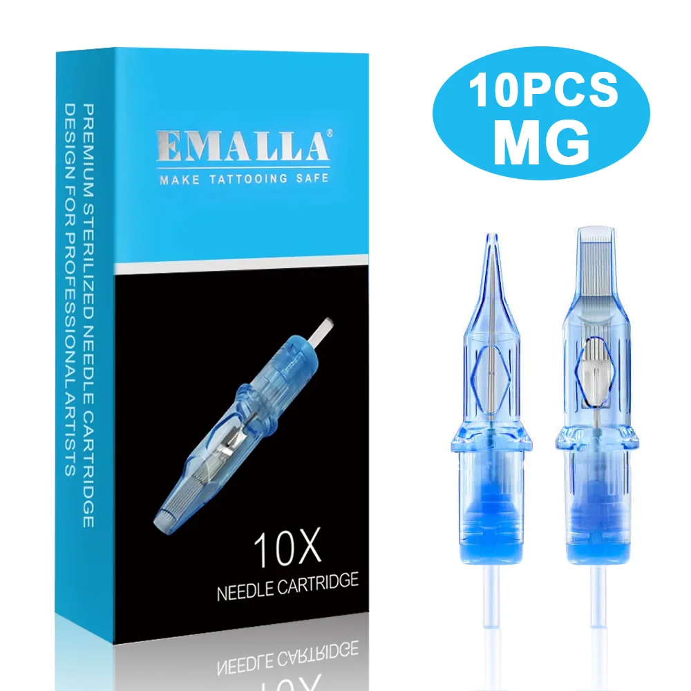 10pcs EMALLA ELIOT Tattoo Cartridge Needles Disposable Sterilize Tattoo Needles MG Magnum for Cartridge Tattoo Machine Supply