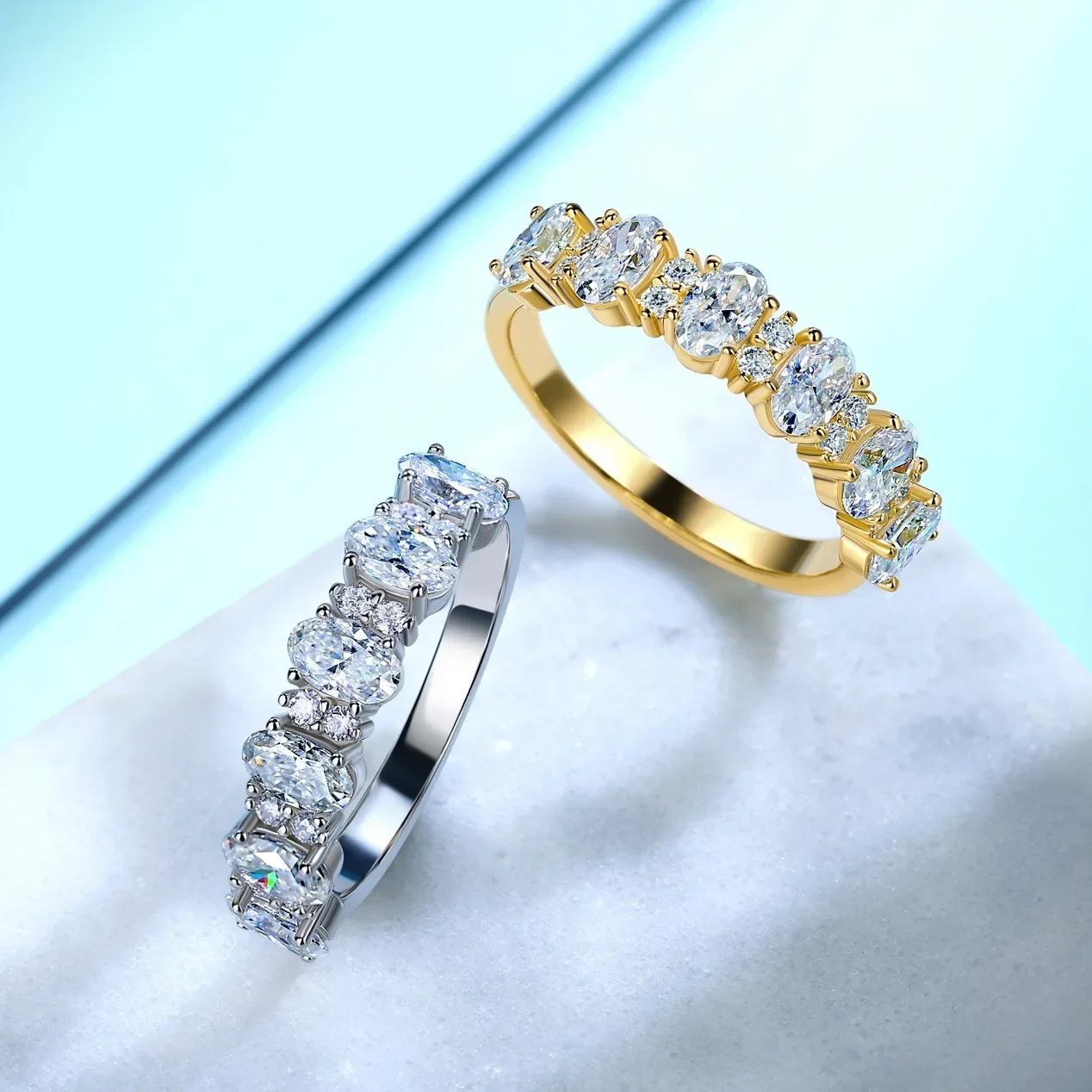 MUSHAN Luxury Jewelry 925 Sterling Silver Ring Band Women GRA Certificated Moissanite Diamond Emerald D Color Rings Fine Jewelry
