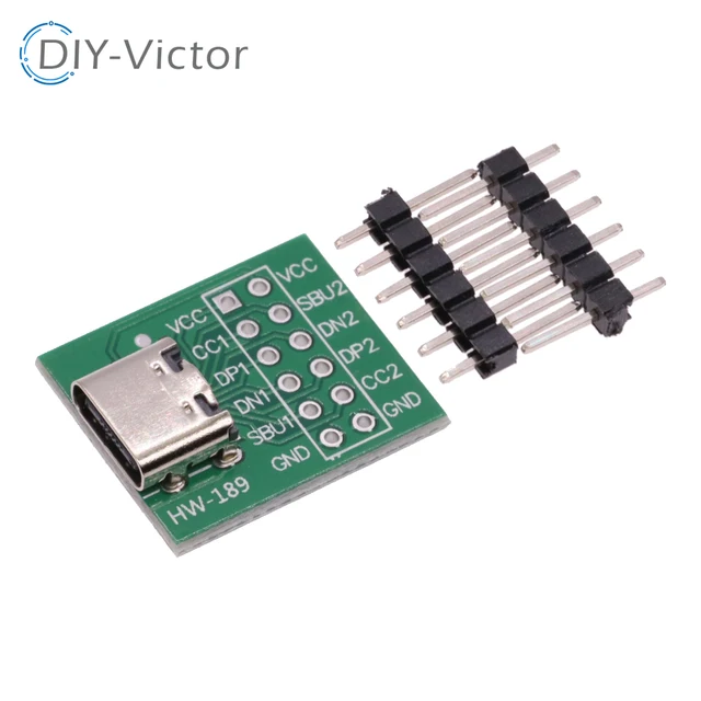 1 szt. USB TYPE-C do DIP złącze PCB tablica testowa tablica lutownicza żeński adapter złącza Dip Pin