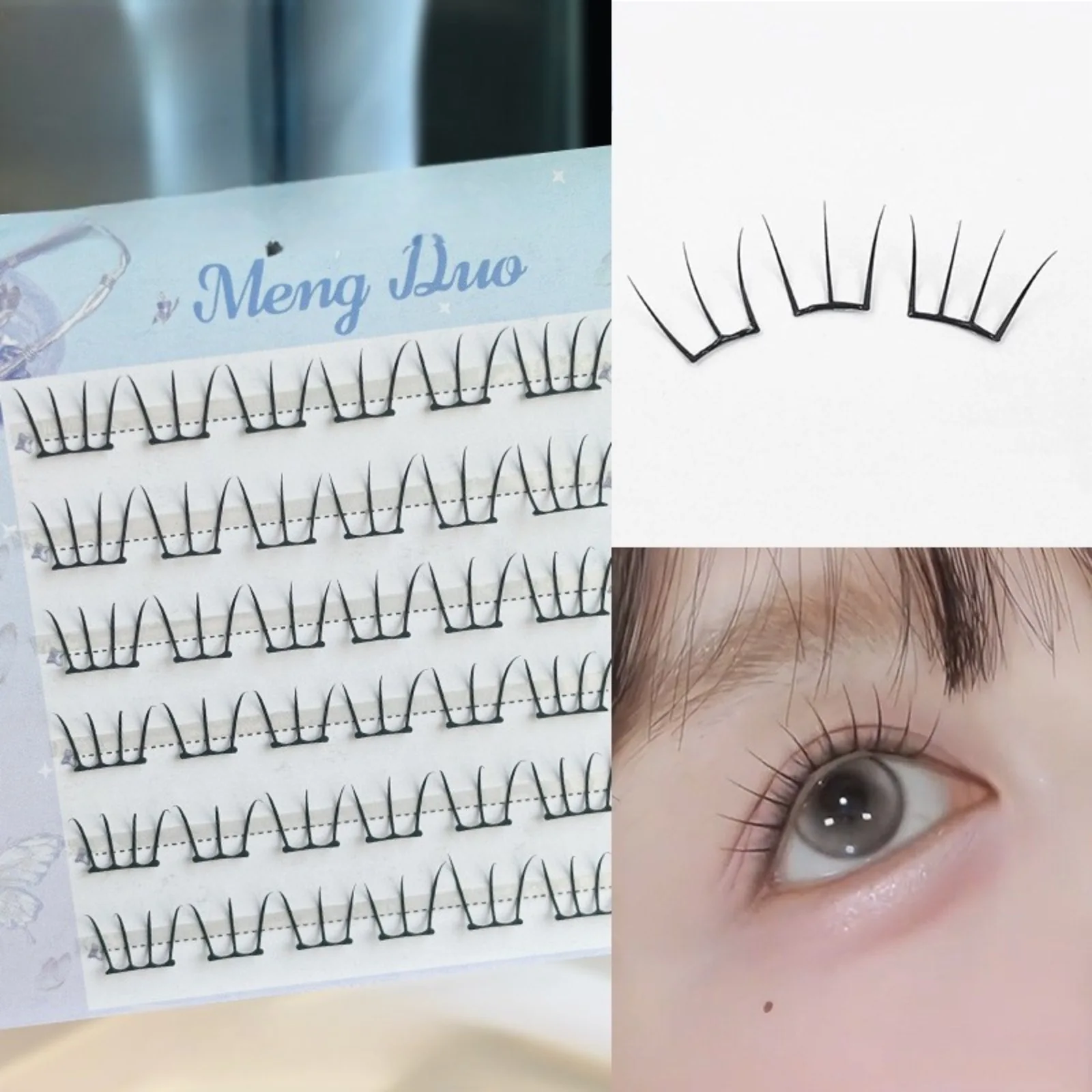 Selbstklebende DIY-Wimpern, kein Kleber erforderlich, wiederverwendbare Unterwimpern, 5D, flauschige Cluster-Wimpern, koreanische DIY-Manga-Wimpernverlängerung zu Hause
