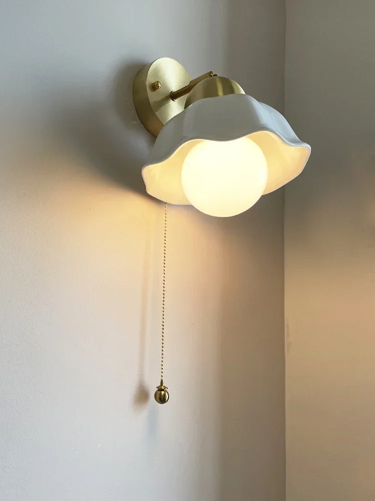 Bud Wall Lamp Simple Milky White Ceramic Wall Ambience Light