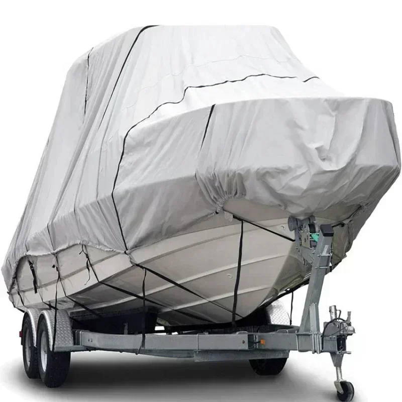 26-28FT 600D T-Top Boat Cover Personal Watercraft Weather Ripstop Trailerable Heavy Duty Polyester Boat Cover Up To 114