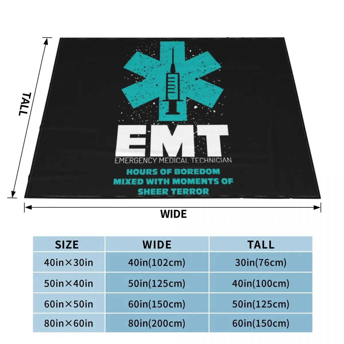 Emergency Medical Technician EMT First Responder Shirt Throw Blanket Camping Blanket Vintage Blanket Flannel Blanket