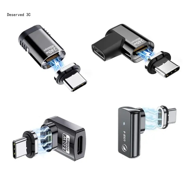 240W TypeC Right Angles Charging Solution Quick Charges Adapter Supports 8K@60Hz