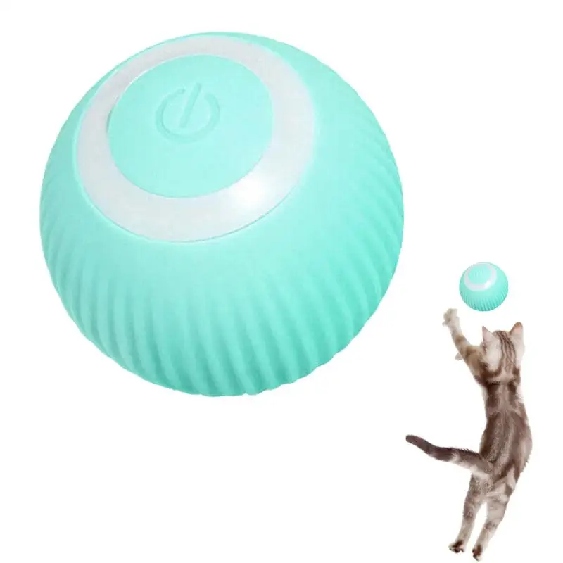 Automatic Rolling Ball For Cats Smart Interactive Cat Toy Ball USB Rechargeable Automatic Rolling Ball Exercise Chaser Toy For