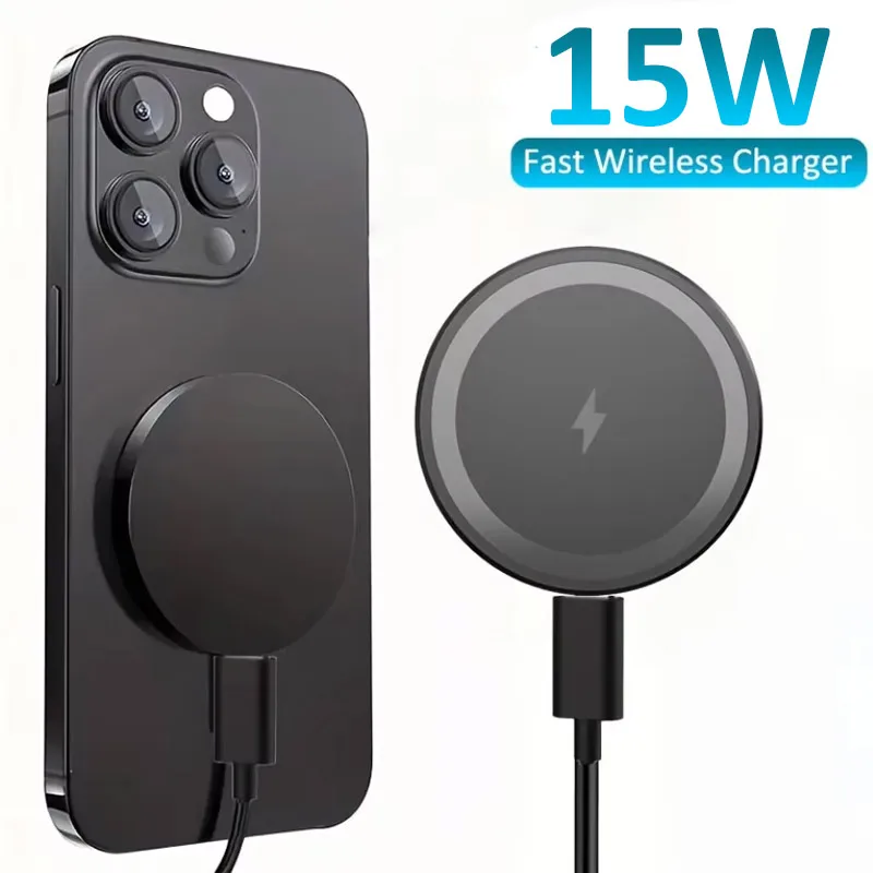 Магнитная беспроводная зарядная станция для телефонов Magsafe iPhone 17 16 15 14 13 12 Pro Max и Airpods 4 Pro: быстрая зарядка с магнитным креплением