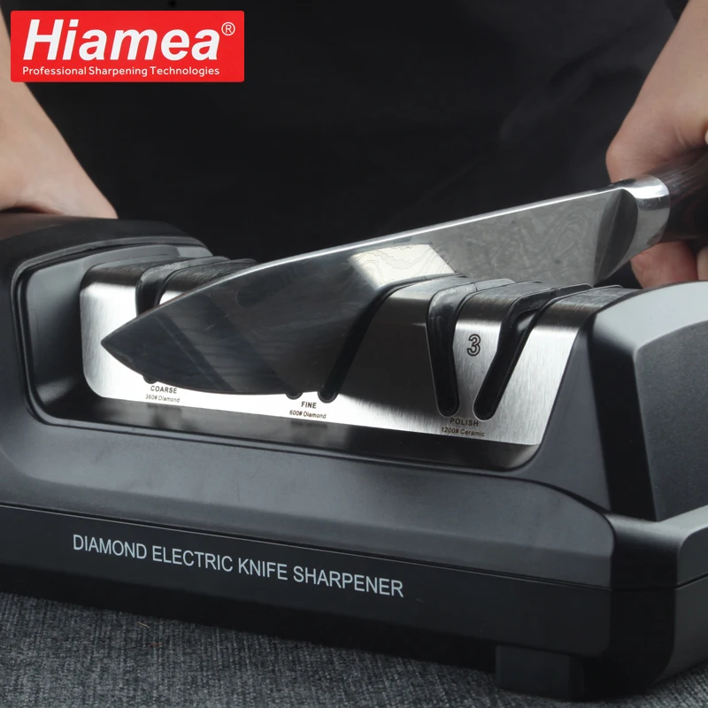 

Electric Knife Sharpener Diamond Grinding Ceramic Polishing Three Gears Safe Sharpening Professional Kitchen Sharpening System
