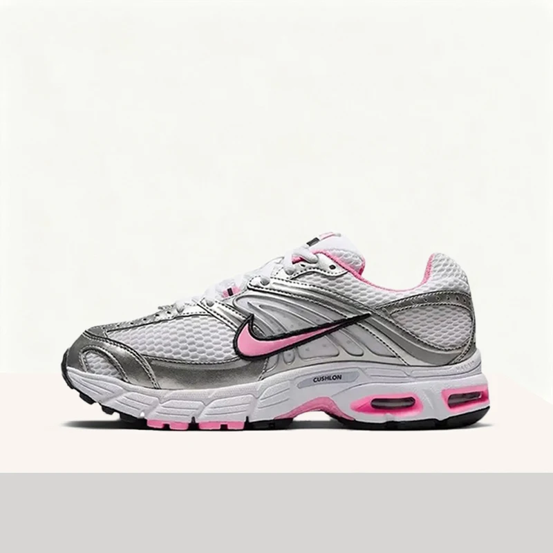 Nike Air Max Moto2K: Zapatillas para correr de caña baja, versátiles, cómodas y duraderas para mujer – Plateado y rosa HQ2056-101