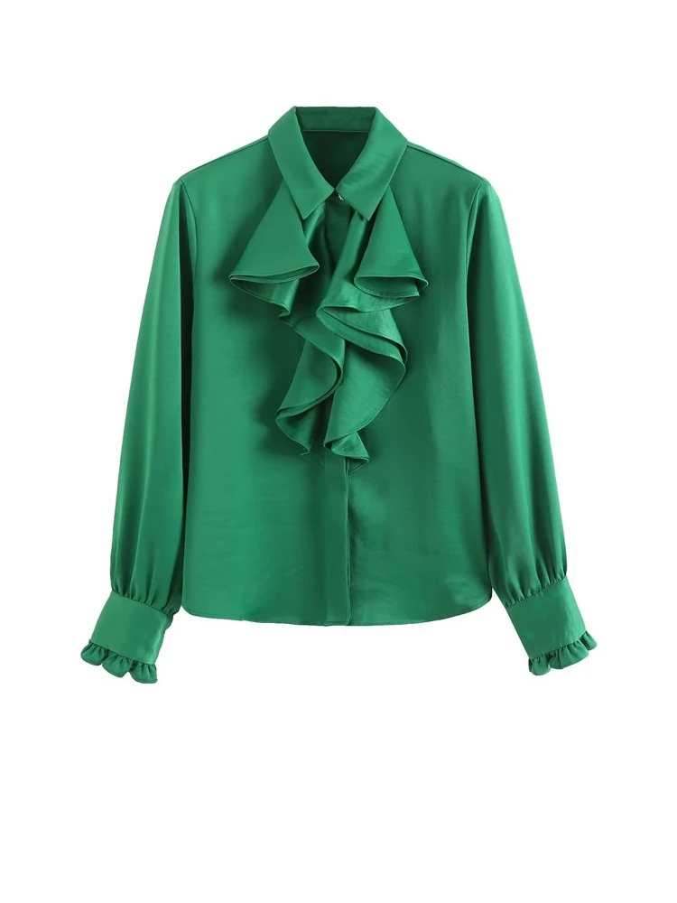 

Весна 2023, женская длинная шелковая атласная драпировка, основа irt Street Sle, дизайн на пуговицах, воротник, цвет Faion irt