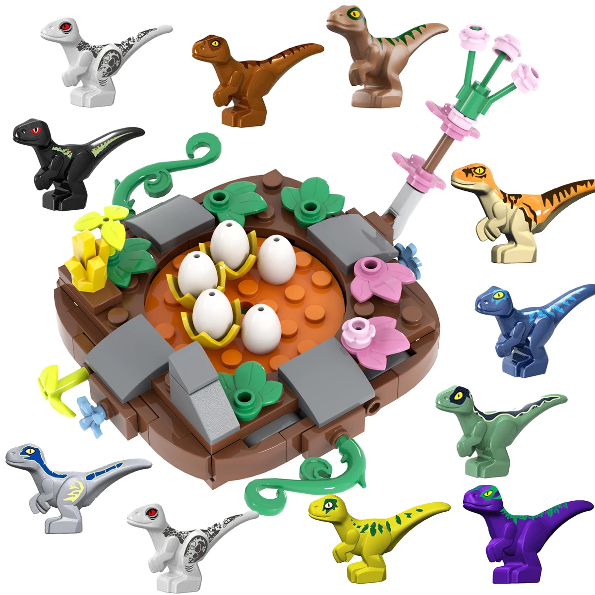 Jurassic Dinosaur Nest Baby Building Blocks Toys Collection Souvenir Gift Birthday Jurassic Rex Raptor