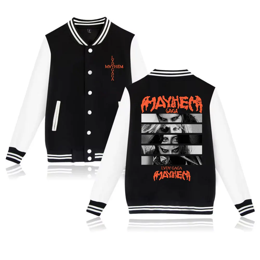 Lady Gaga Mayhem Tour 2025 Baseball Uniform Jacket Harajuku Mayhem Merch Baseball Jackets for Fans Gift