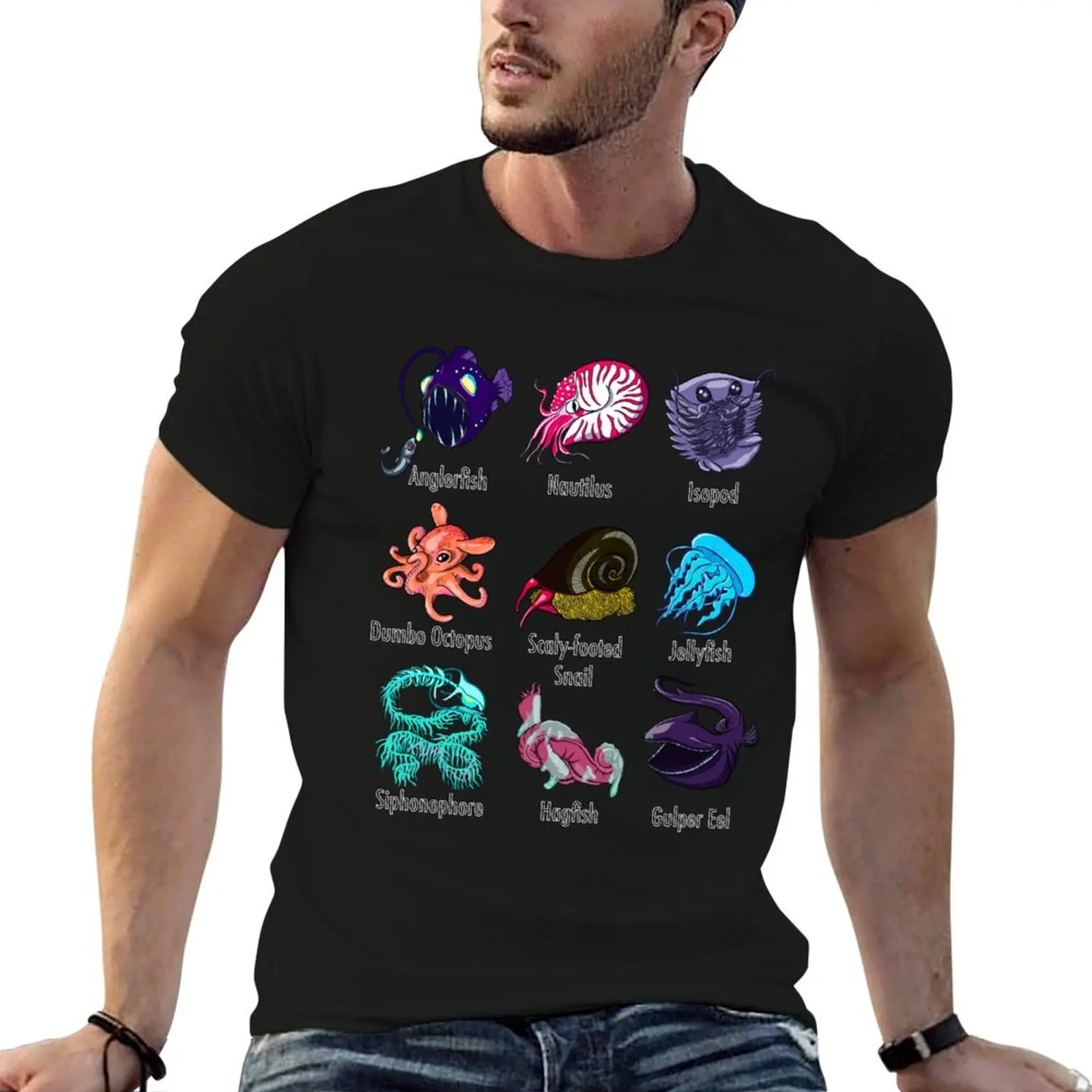 

Creatures of the Abyssal Plain Fish Grid T-Shirt t shirt for man t shirts for man cotton funny T-Shirt