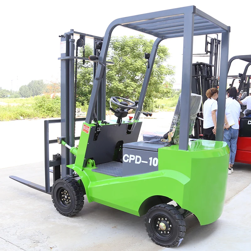 Mini 1Ton Forklifts 4 Wheel Electric Forklift Hydraulic Forklift Truck