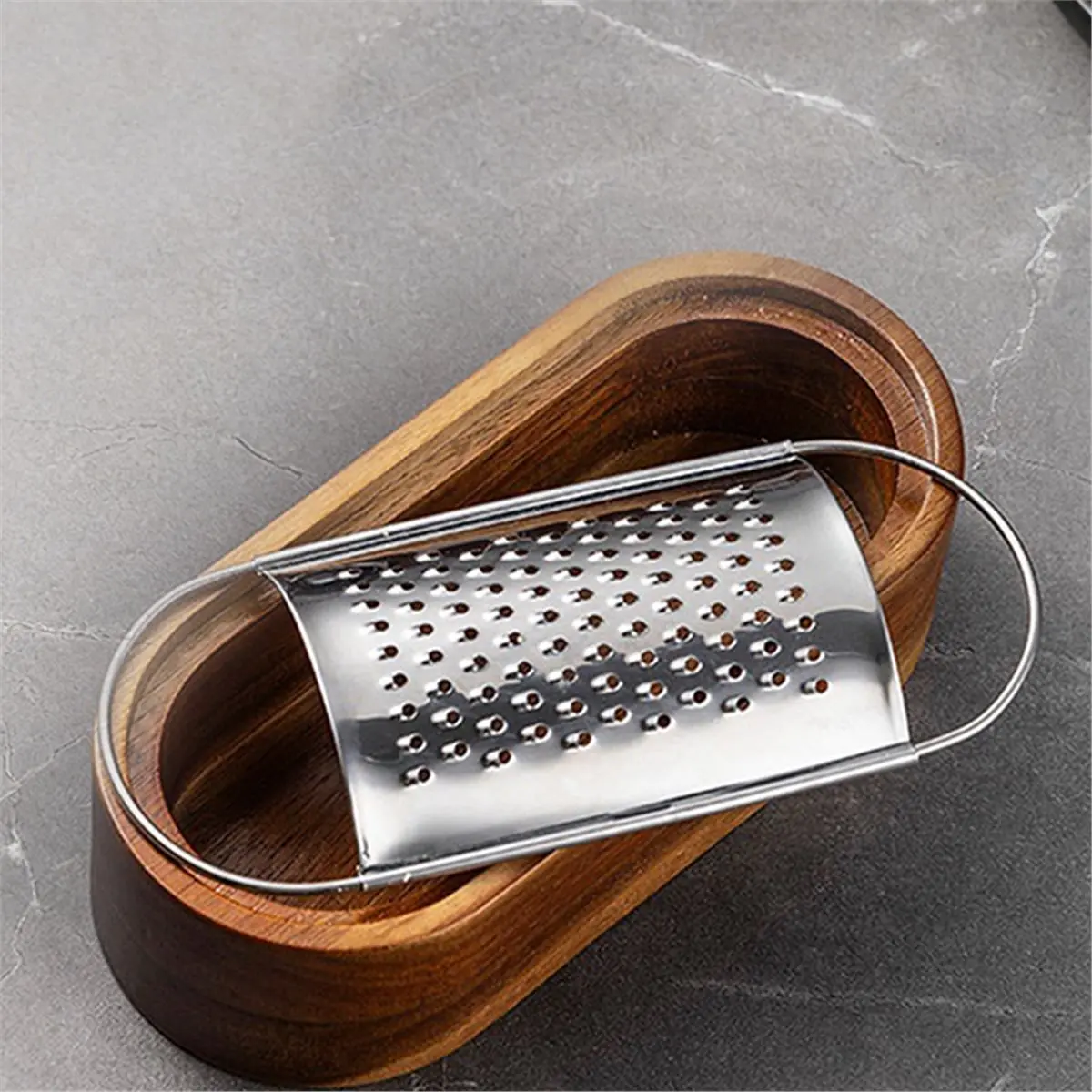 2026 New 1PC-Stainless Steel Cheese Grater, Storage Box Made of Red Sandalwood, Cheese Tool Grater, Slicer