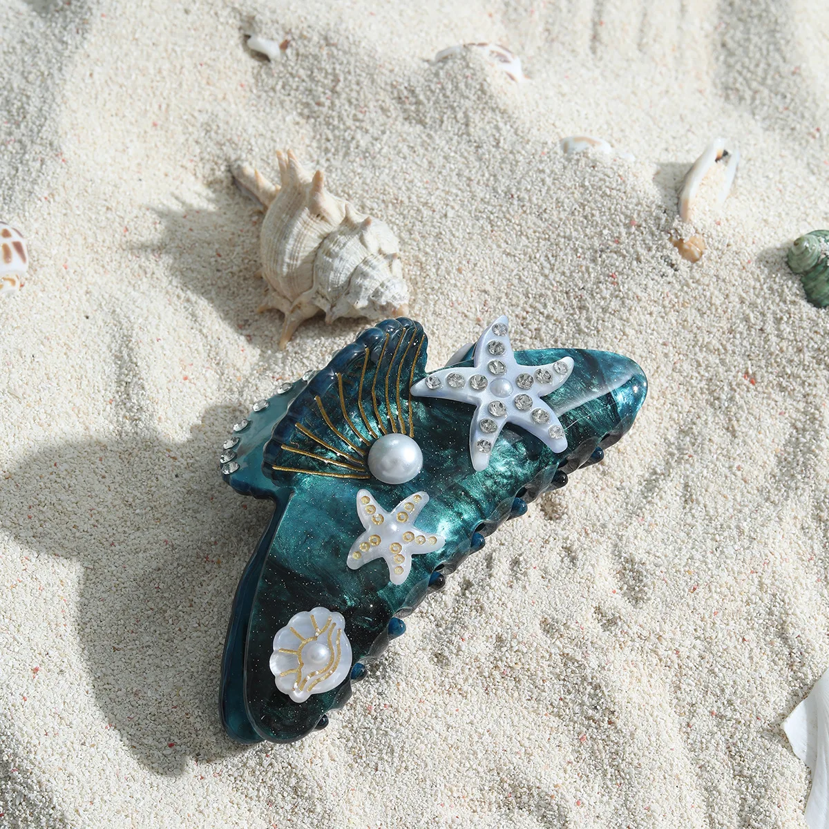 NIP Ocean Babe Rhinestone Hair Clip Delicate Starfish Hair Clip with Pearls - Cassandra Lynne main image 2