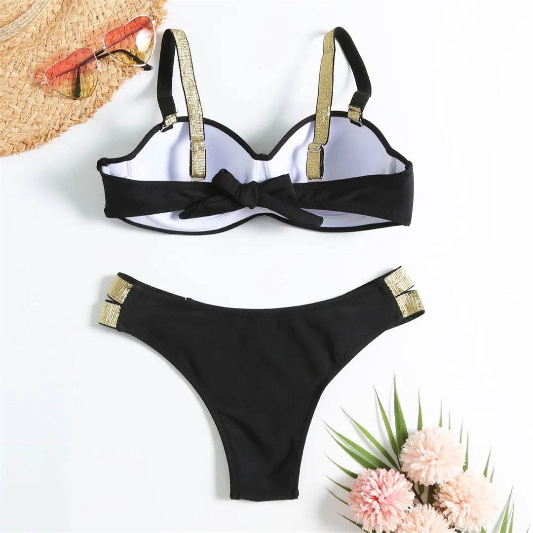 Neuer S - XL BH-Bikini Push-Up-Badeanzug Damen-Bademode Zweiteiliges Bikini-Set mit Cup Bather Badeanzug Schwimmanzug Damen V2310 – Detail 32