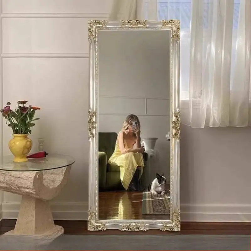 

Big Luxury Decorative Mirrors Floor Vintage Nordic Princess Bedroom Mirrors Full Body Design Espejos De Piso Home Decorations