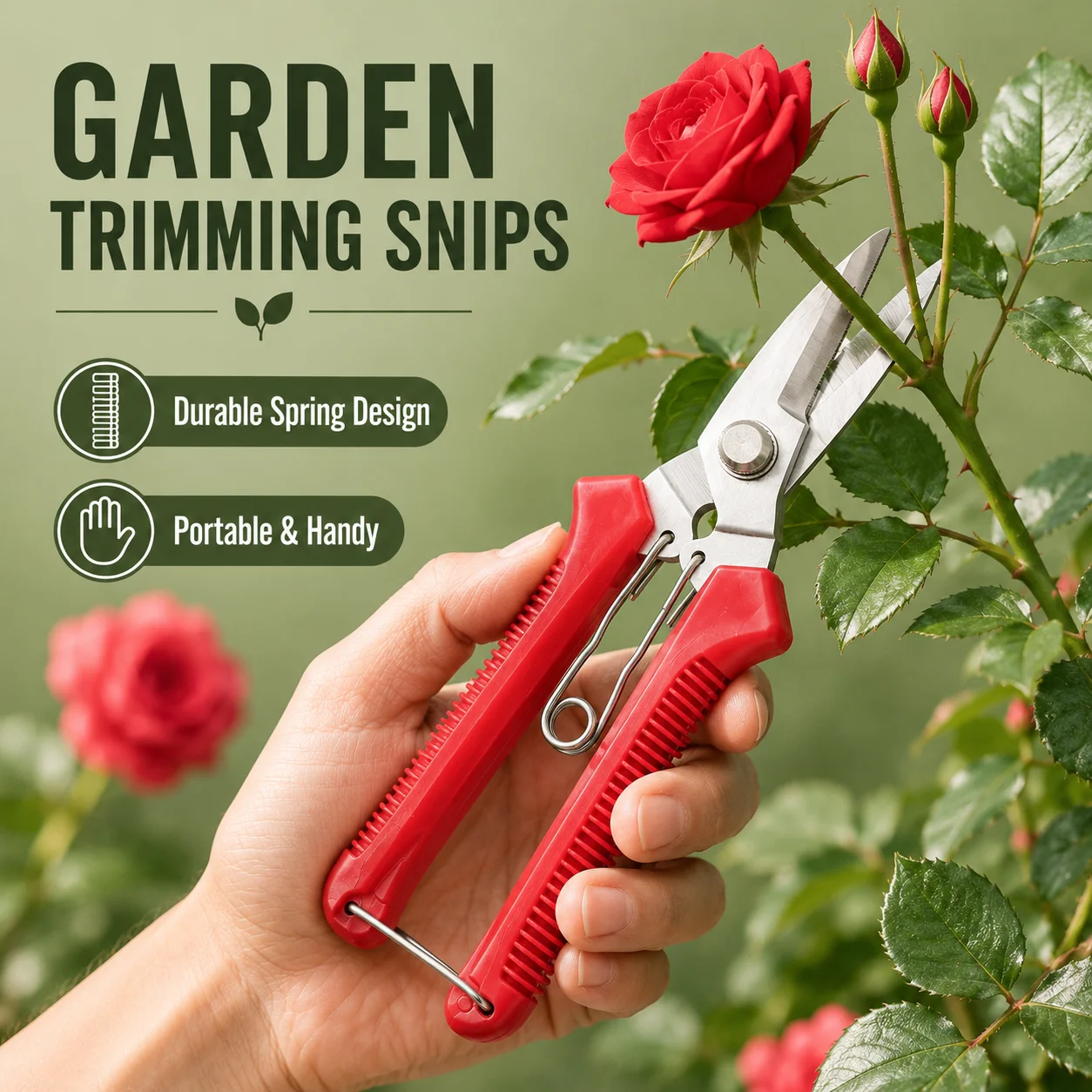 Non Slip Handle 190mm Straight Head Stainless Steel Garden Pruning Shears Scissors For Bonsai Household Gardening Care Supplies