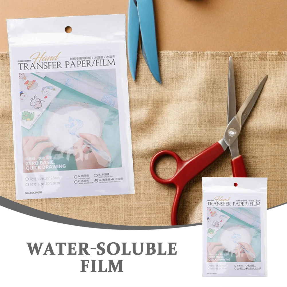 

1Set Water Soluble Embroidery Transfer Paper Film Transparent Stabilizer for T-Shirts Bags Caps Shoes DIY Craft Supplies