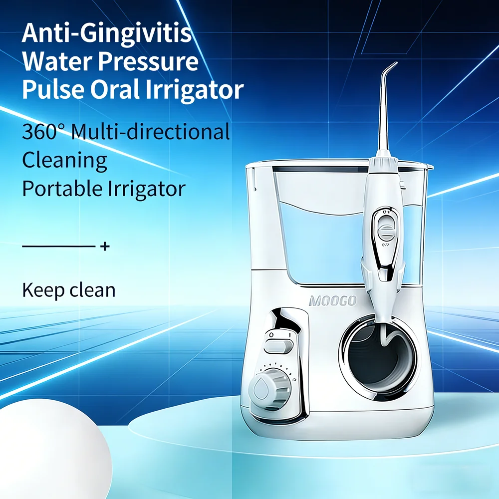 

Электрический ирригатор для полости рта, 10 режимов, 800 мл, настольный, с большим резервуаром, для чистки чувствительных зубов, 5 насадок