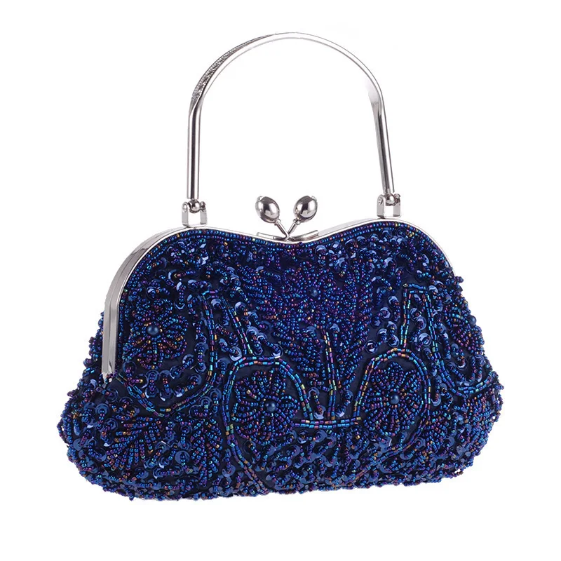 Women Clutch Bags Ladies Beads Evening Bags Wedding Party Bridal Embroidered Handbag Women Solid Retro Small Totes Mini Wallets view 4
