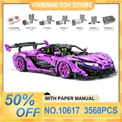 GULY 10617 MOC Technical P1 GTR Racing Car Hypercar Building Blocks Sports Vehicles Brick Puzzle Toy Christmas Gift For Boy Kids