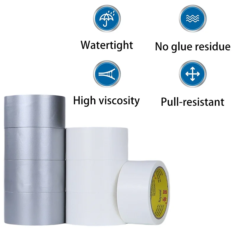 45MM Red Fabric Duct Tape Adhesive Water-Resistant for Electric Bicycle Seat Tarpaulin Repair No Residue Glue