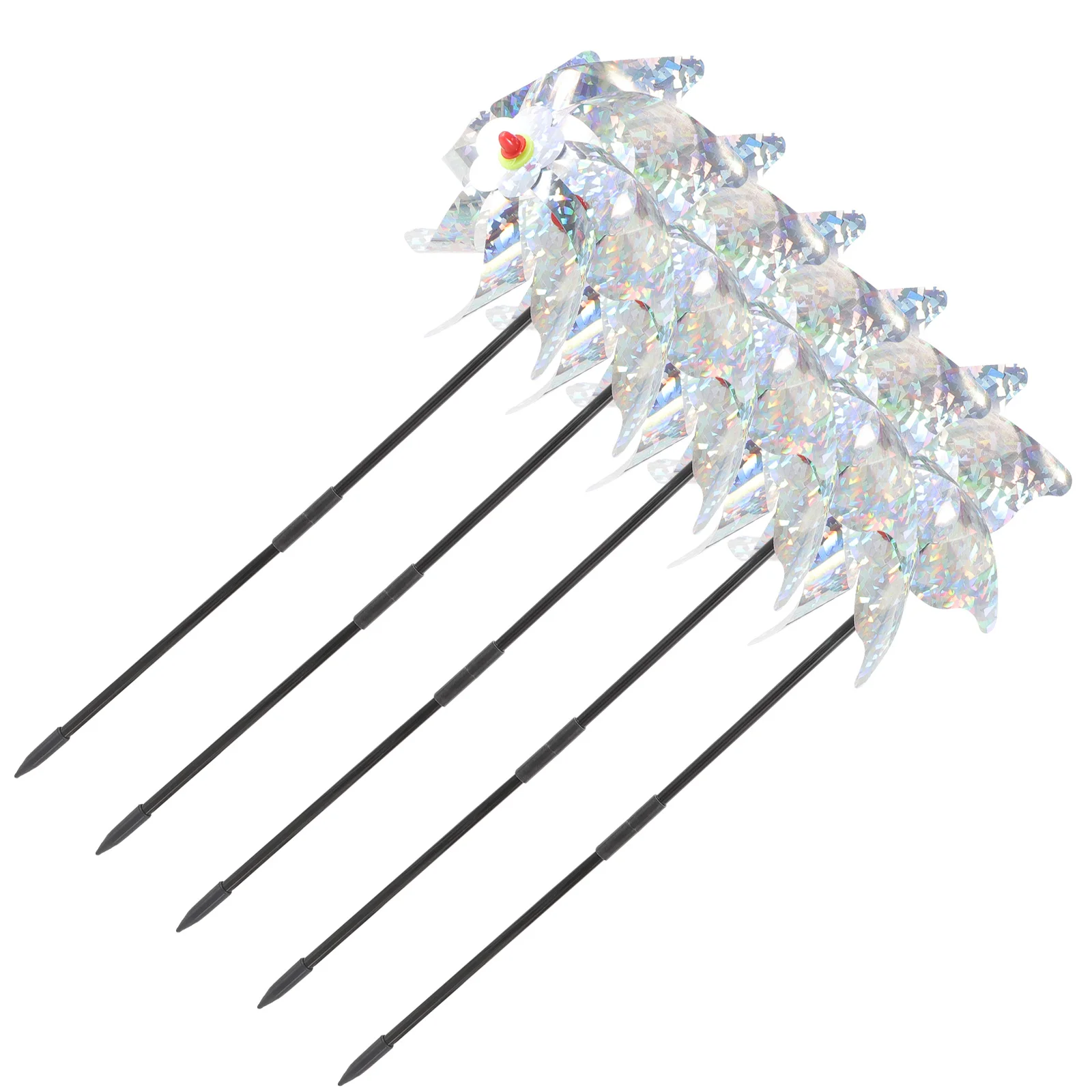 

5Pcs Reflective Windmill Bird Scarer Durable Plastic Outdoor Garden Repellent for Yard Lawn Patio Farm Protection
