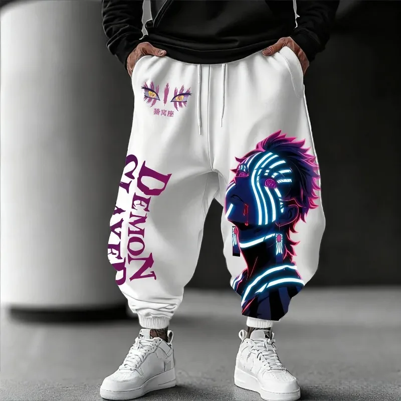 

Мужские спортивные штаны Demon Slayer, осень-зима, свободные спортивные штаны из 100% хлопка Akaza, одежда для косплея, повседневная одежда Y2k