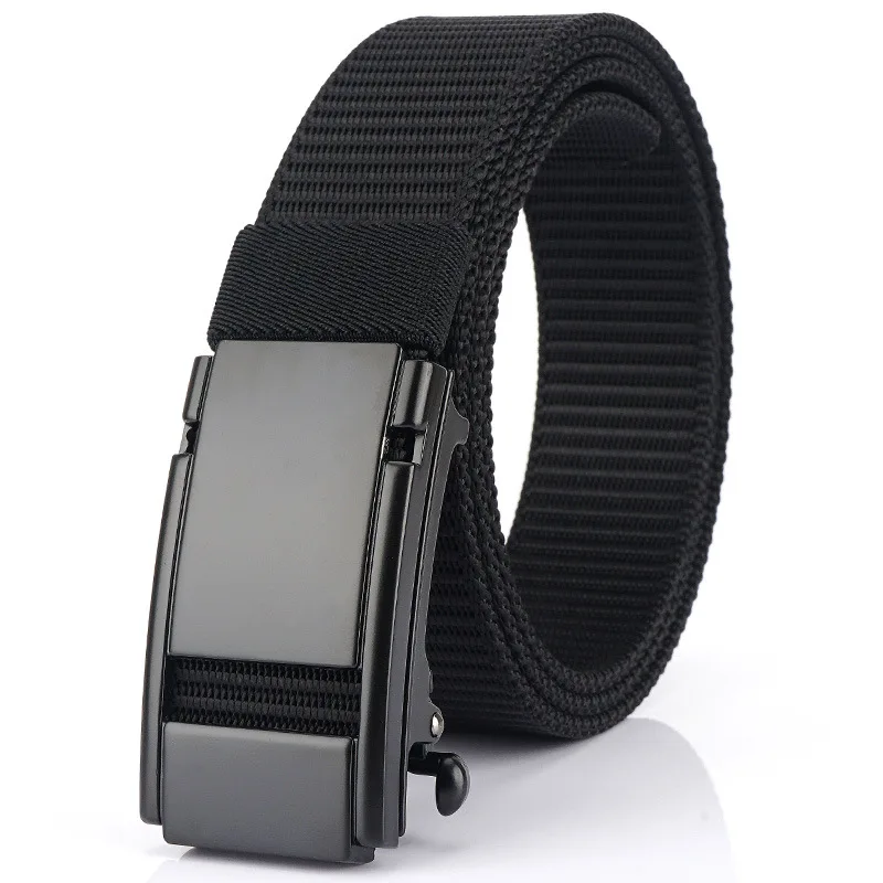 New model toothless automatic buckle nylon canvas belt for outdoor casual breathable waistband, customizable