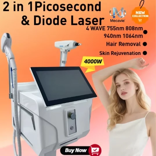 2026 تقنية جديدة 4000 وات 2 في 1 لإزالة الشعر بالليزر ديود وبيكو 755+808+940+1064 مناسبة لجميع أنواع البشرة والشعر